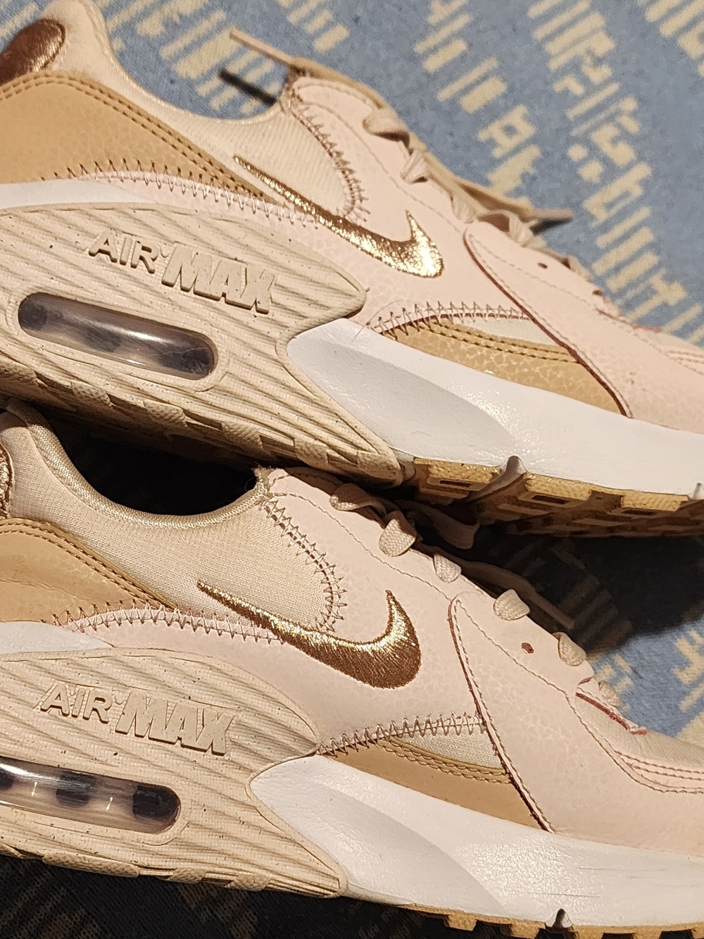 Nike Women’s Air Max Sneakers in Pale Pink & Metallic Gold